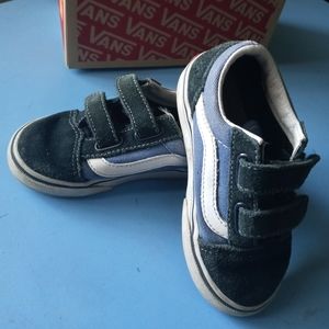 Vans toddler blue and white old school